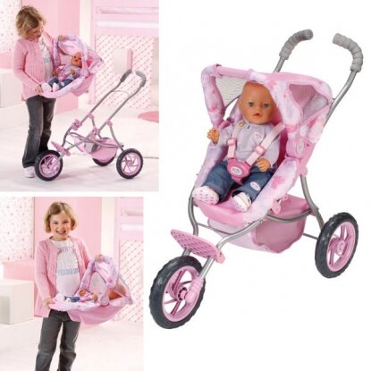 810-200 Коляска трехколесная розовая 2 в 1 baby born