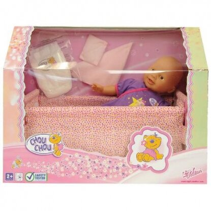 902-370 Кукла 36 см с кроваткой CHOU CHOU