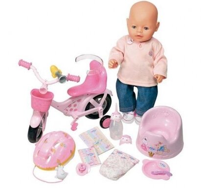 808-542 Кукла BABY born девочка 43 см с музыкальным горшком и велосипедом