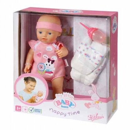 818-732 Игрушка BABY born Кукла с памперсами и бутылочкой, 32 см, кор.